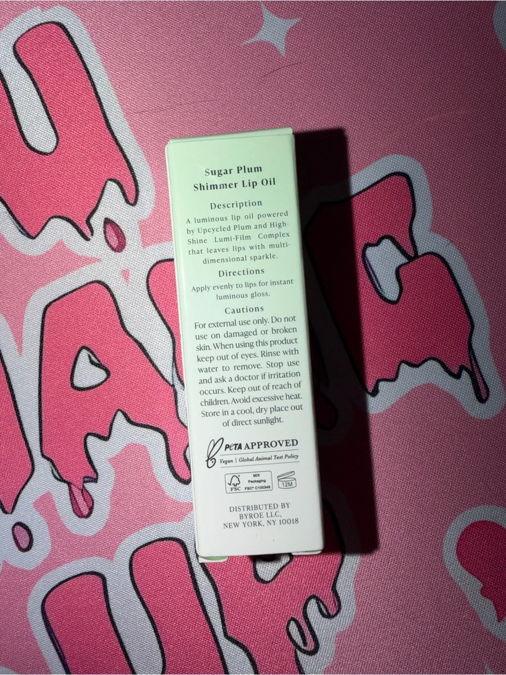 ByROE New York Sugar Plum Shimmer Lip Oil – Soft Pink